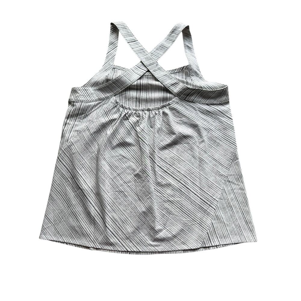 NWT Athleta Arrival Tank Cami M Black/White Striped Square Neck Breathable K03 - Picture 3 of 6
